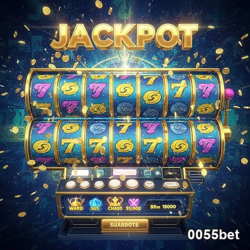 Imagem de slots de cassino no site 0055bet, destacando opções de jogos de azar online.